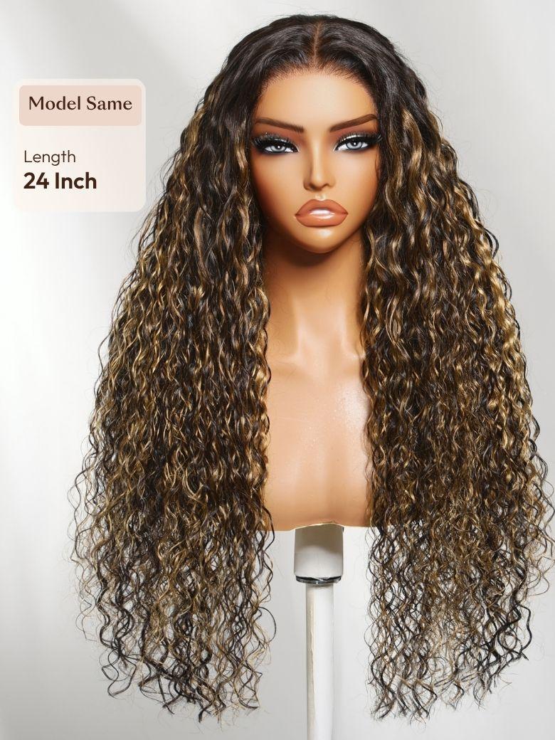 UNice 7x5 Bye Bye Slip™ Lace Golden Blonde Balayage Highlights Water Wave Glueless Wig