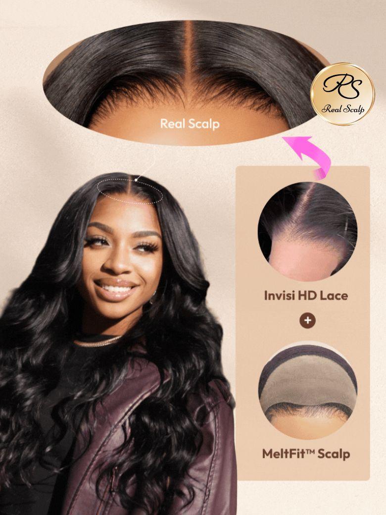 UNice HD Real Scalp™ Wig 13x4 Invisible Lace Frontal Loose Wave with Face Framing Curtain Bangs