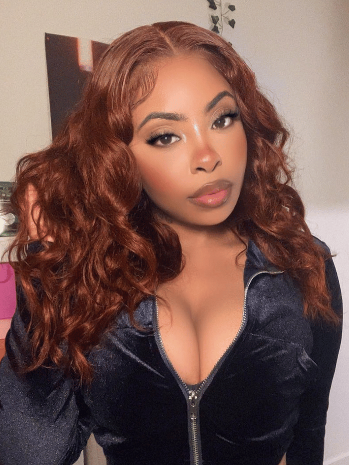 [From 18"] Pre-Cut 6x4.5 Lace Wig Reddish Brown Body Wave Glueless Air Wig 150% Density