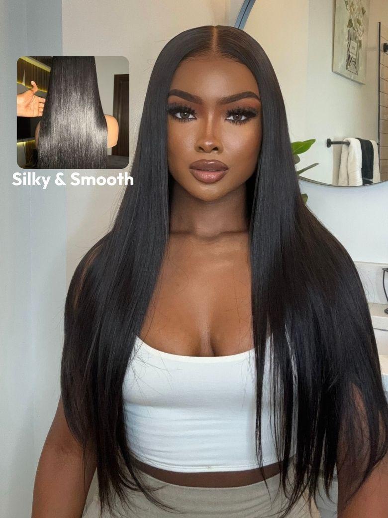 UNice Auburn Brown13x4 Pre-Everything™ Lace Frontal Loose Wave 100% Human Hair Wig with Invisi Drawstring & Face Framing Layers 150% Density
