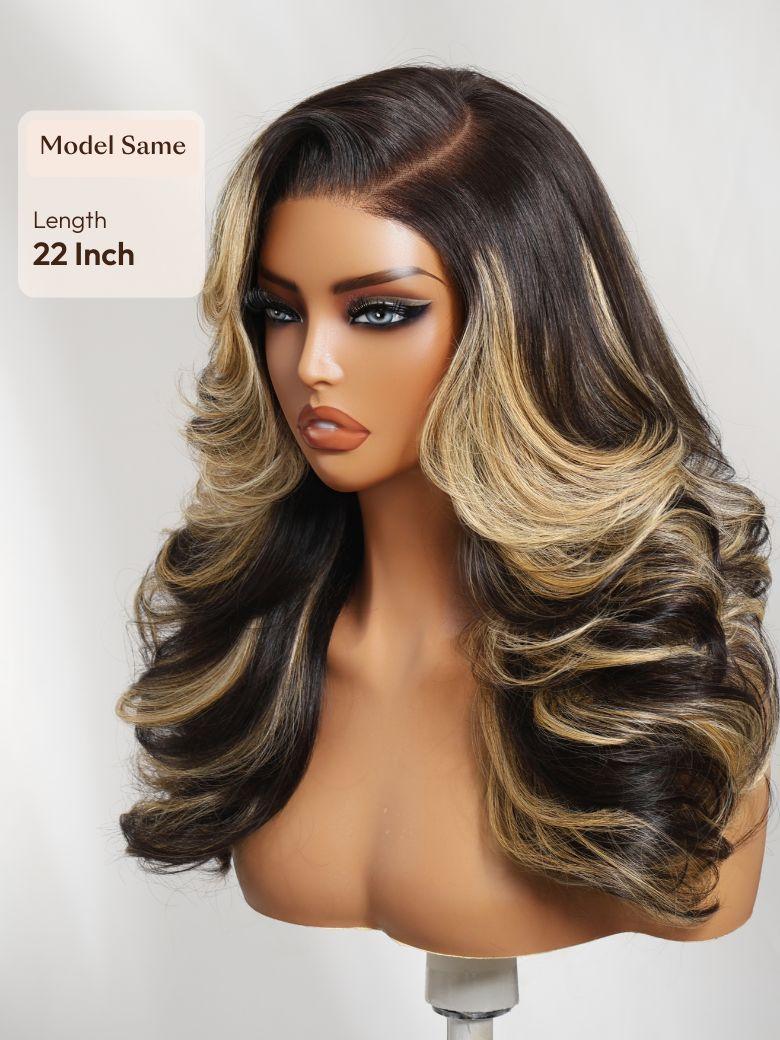 UNice Bye-Bye Slip™ Wig Feathered Layer Left Side Part 200% Density Wig with Secure Silicone Strips and Drawstring