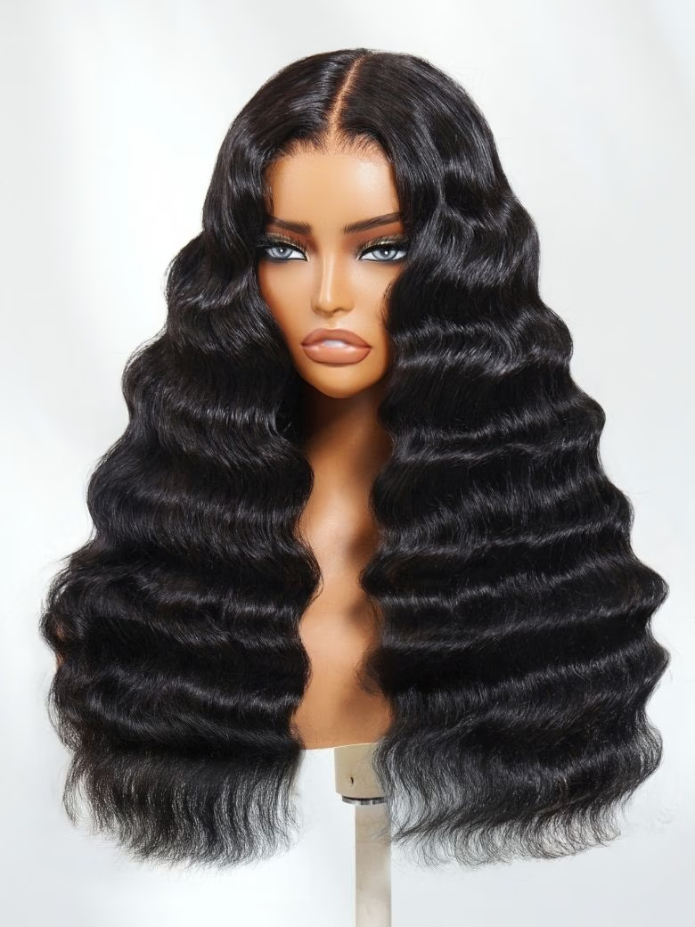 20 Inch 180% Density Full Lace Deep Wave Transparent Lace Human Hair Wig