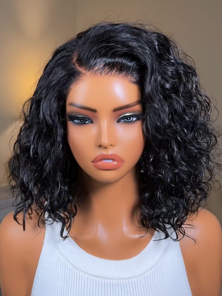 [ 220% Density ] UNice Bye-Bye Slip™ 6X4 Glueless Lace "C" Side Part Loose Wavy Bob Drawstring Wig For Beginners
