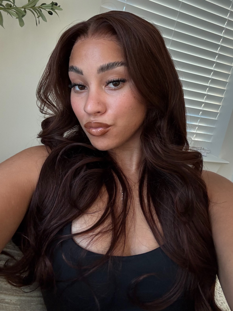 Auburn Brown Autumn & Winter 13x4 Pre-Everything Lace Frontal Loose Wave 100% Human Hair Wig with Invisi Drawstring & Face Framing Layers 150% Density