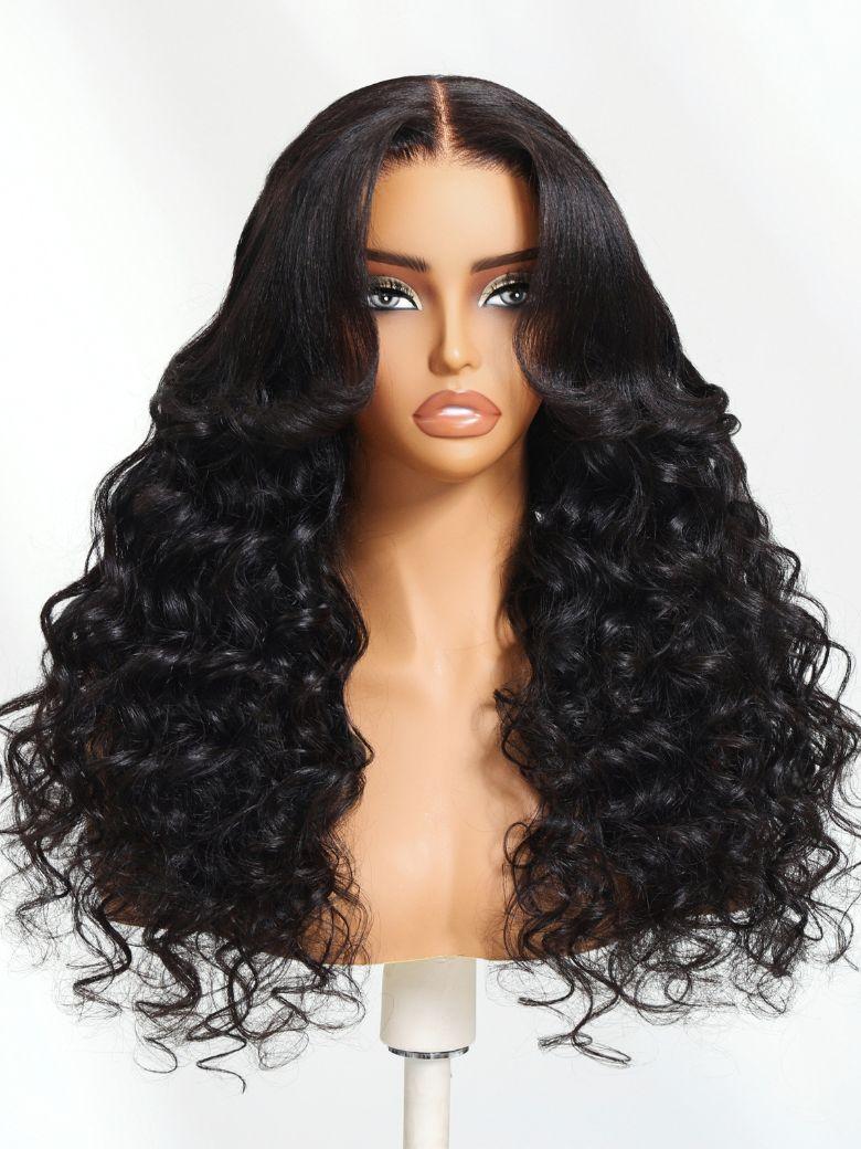 UNice Bye-Bye Knots 7x5 Lace Black to Chestnut Brown Ombre Yaki Straight Wig With Invisi Drawstring