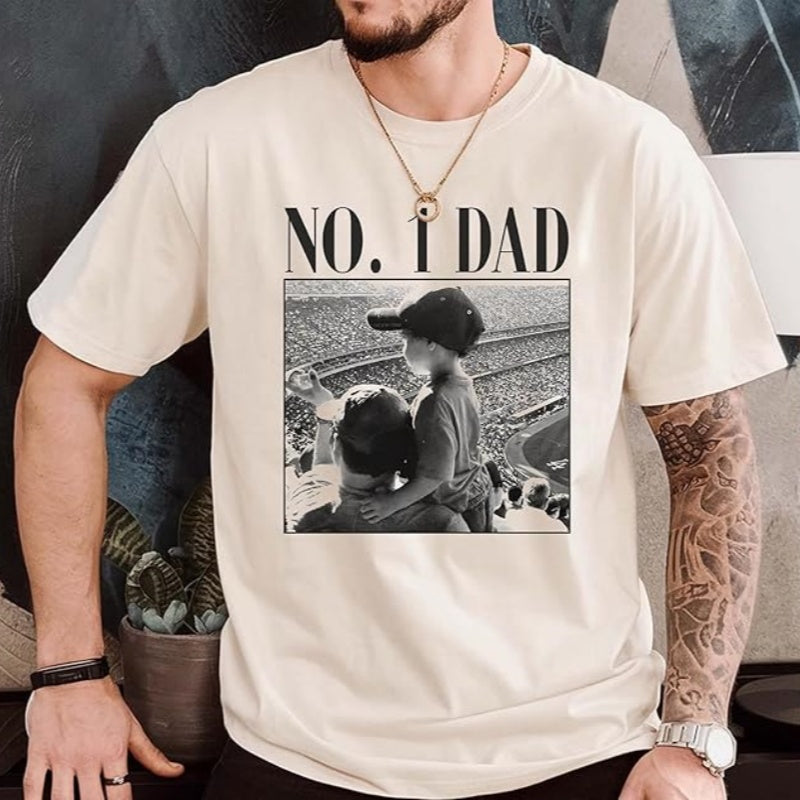 Personalized Photo Dad T-Shirt Unique Custom Fathers Day Present For Daddy