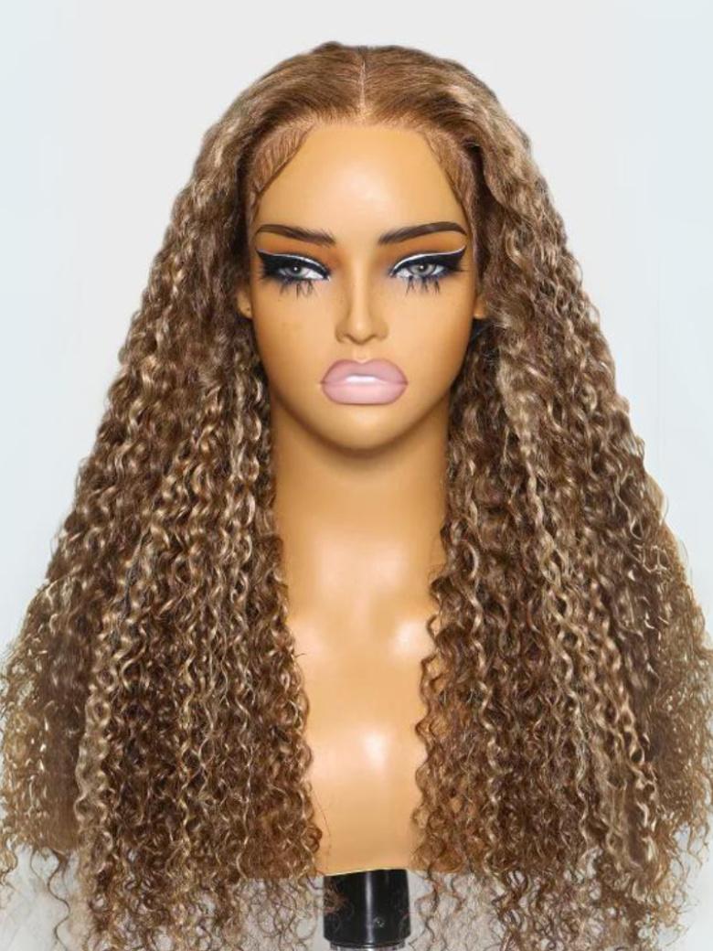 UNice 13x4 Lace Front Honey Blonde Highlights Water Wave Pre-Everything Wig With Invisible Knots