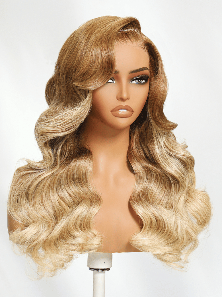 UNice Bye-Bye Knots Wig 7x5 Lace Loose Wave Honey Blonde Ombre Wig 180% Density