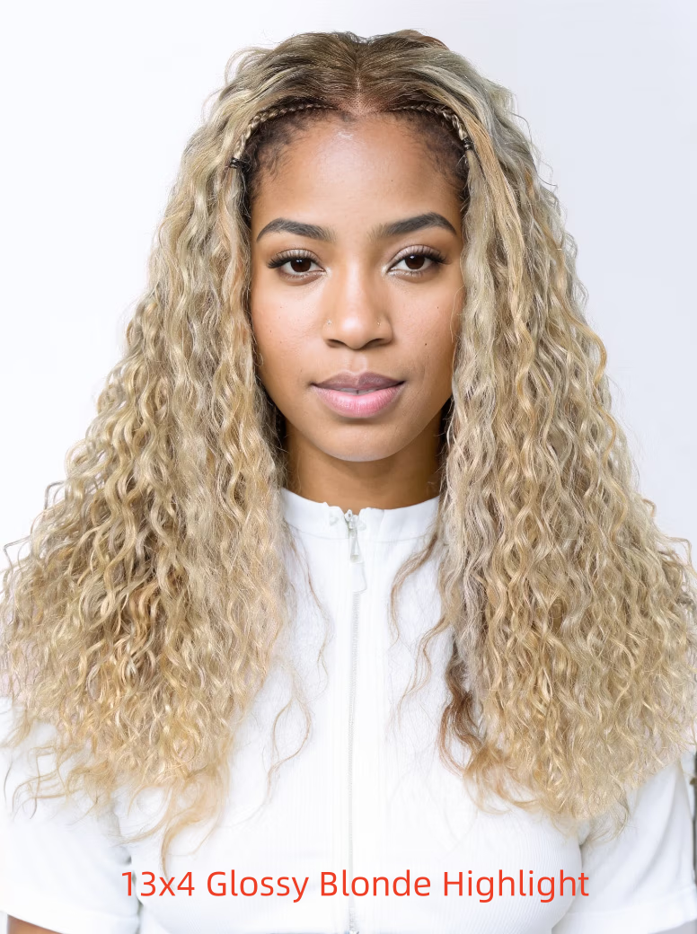 UNice 13x4 Lace Frontal Burgundy Plum With Dark Roots Water Wave Pre-Everything Wig