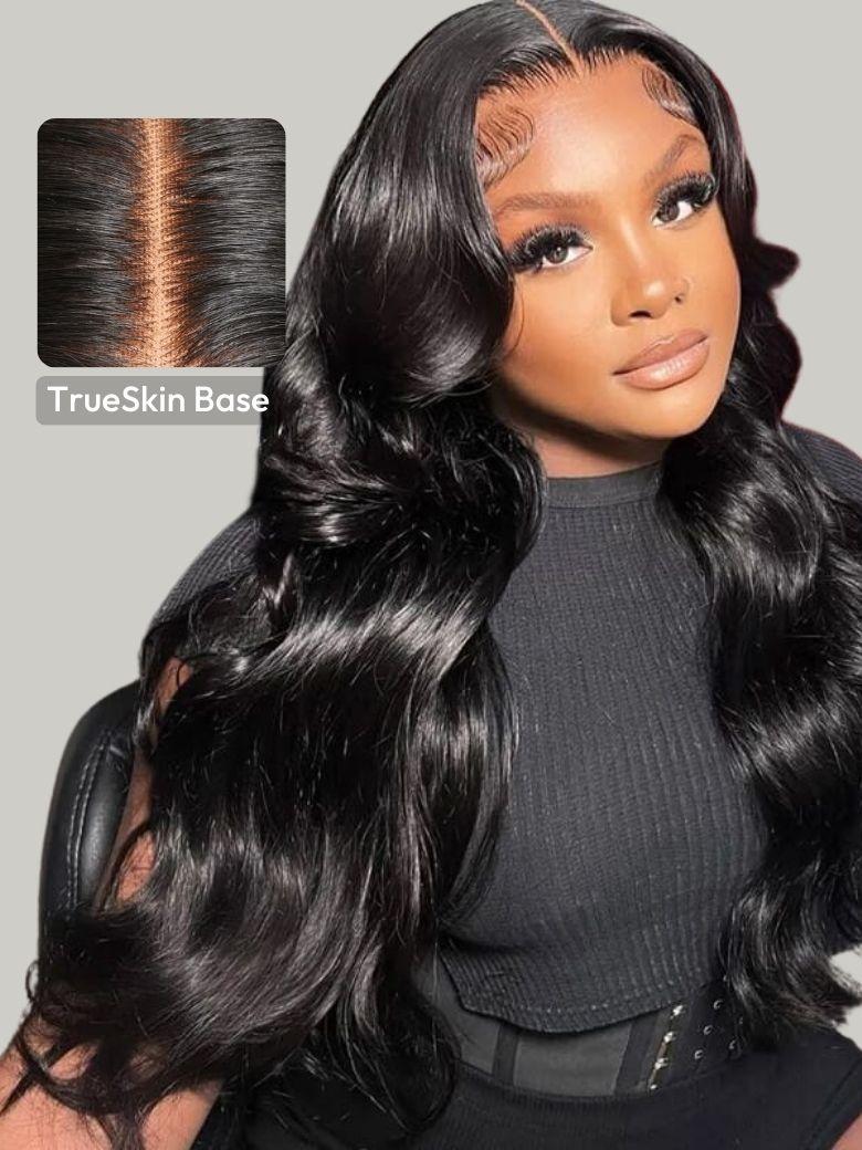 13x4 HD Bye-Bye Cap™ Wig Invisible Lace Frontal Bouncy Body Wave Black Wig