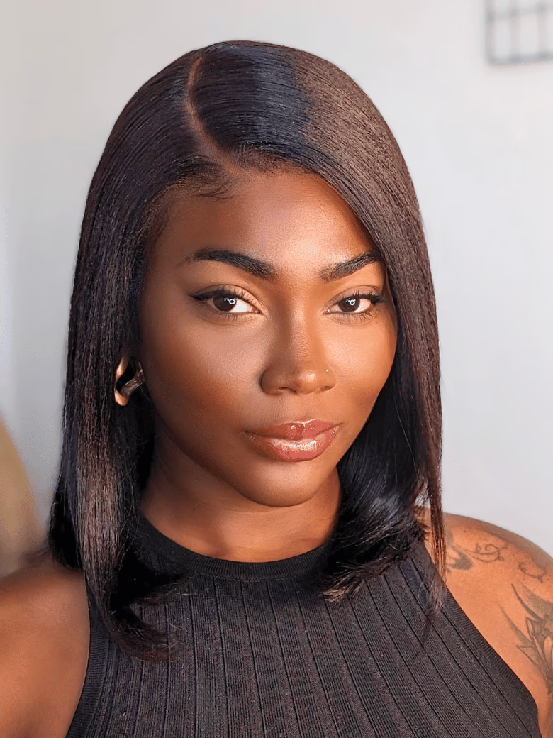 [Flash Sale] 13x4 Bye Bye Knots Glueless Lace Yaki Wig Bleached Knots& 7x5 Byebye Knots With Baby Hair