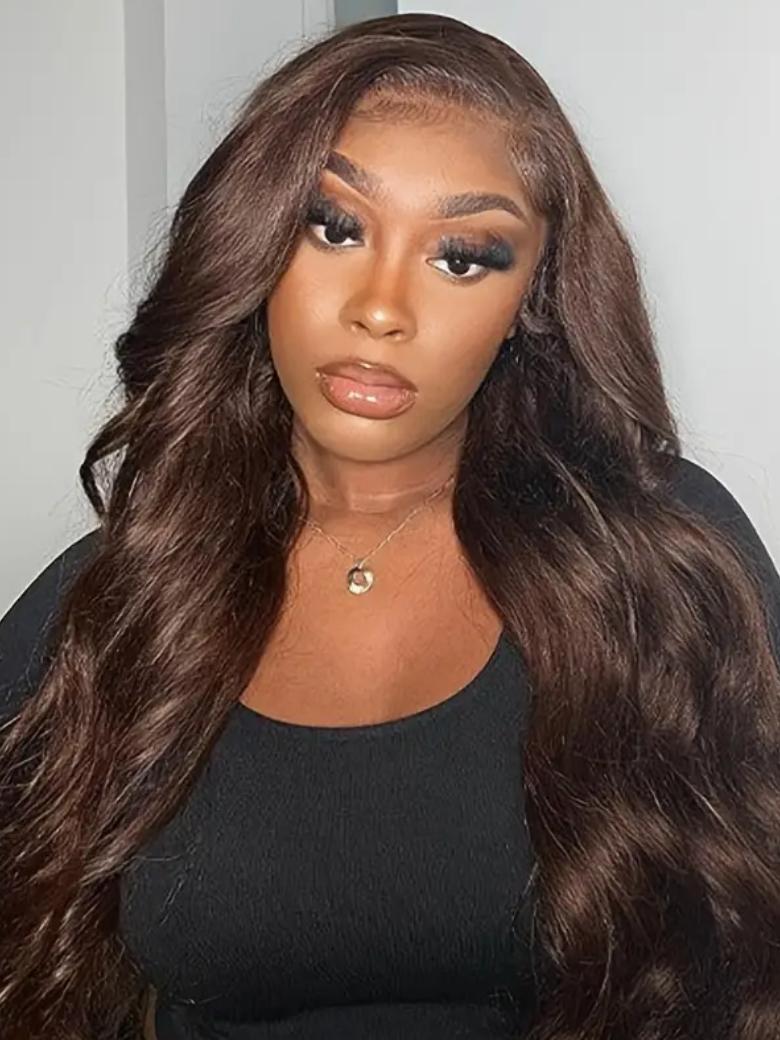 22 Inch 13x4 Lace Front Hot Chocolate Brunette Body Wave Wig