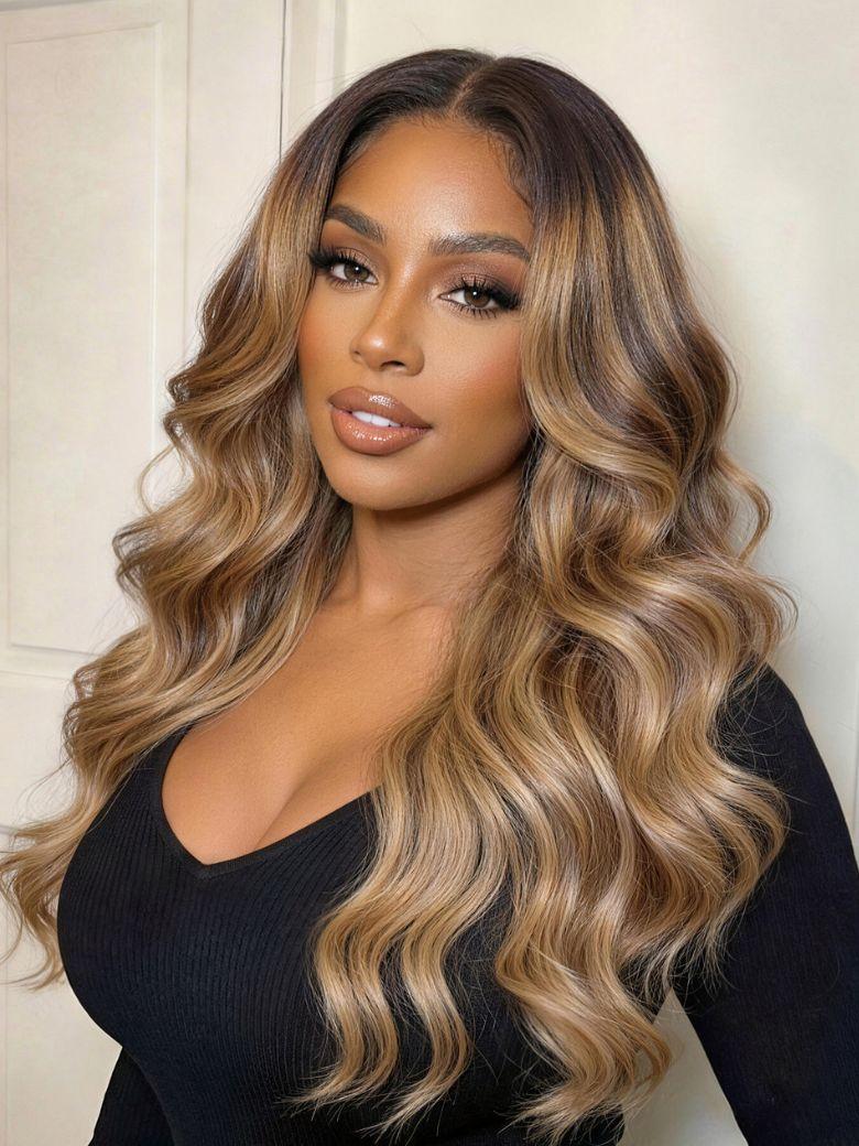 UNice 7x5 Bye-Bye Knots™ & 13x4 Pre-Everything™ Lace Frontal Purple Black Cherry Layered Straight & Loose Wave With Invisi Drawstring Wig