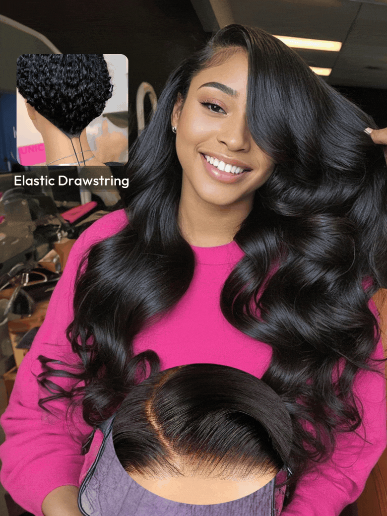 [Invisi Drawstring] UNice 13x4 Pre-Everything™ Transparent Lace & HD Lace Front Pull And Go 3D Body Wave Wig Real Ear To Ear Wig
