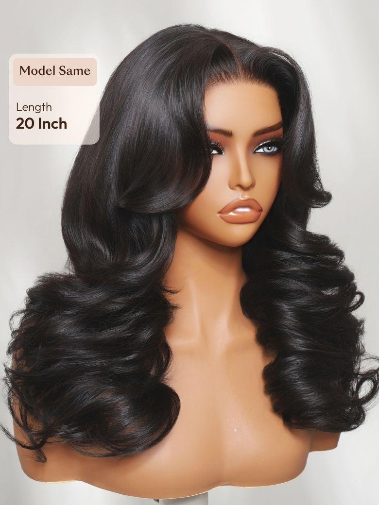UNice Bye-Bye Slip™ Wig Feathered Layer Left Side Part 200% Density Wig with Secure Silicone Strips and Drawstring