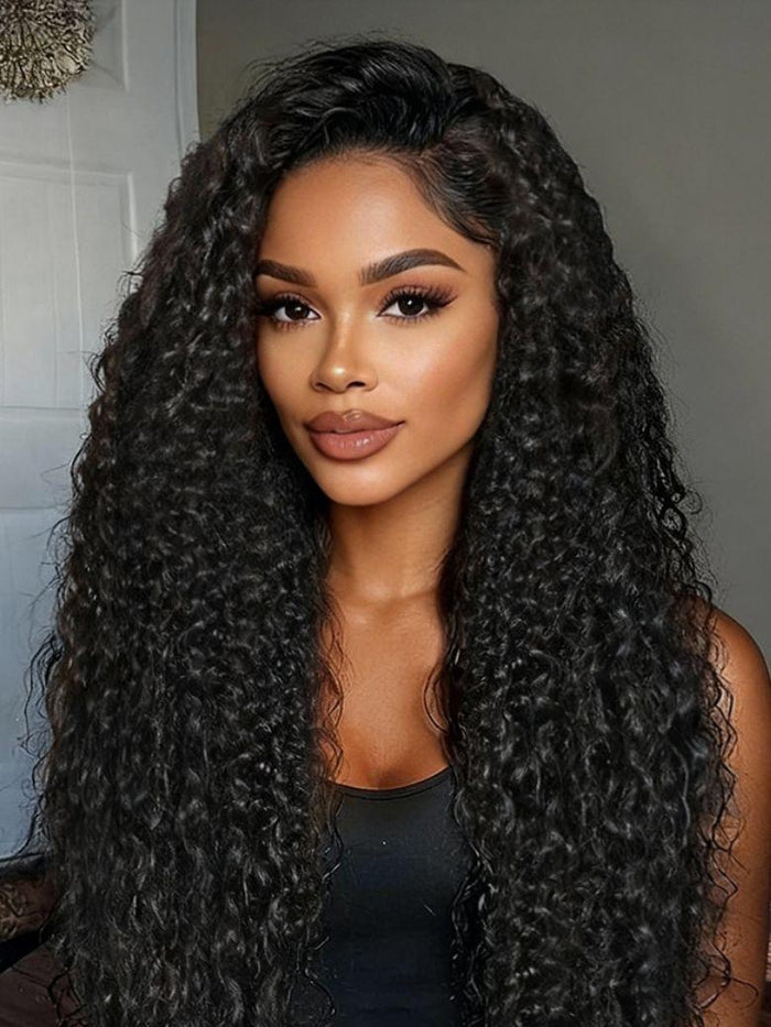 UNice Bye-Bye Knots™ 7x5 Lace Natural Black Soft Root Curls With Loose Ends Middle Part Drawstring Wig