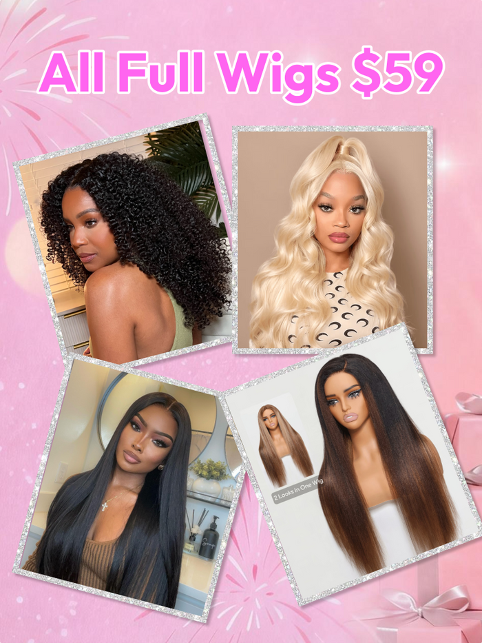 [Email & Text Exclusive $59 Offer] High 200%/ 250%/ 180% Density Lace Wigs Collection & HD 13x4 Front Lace Included