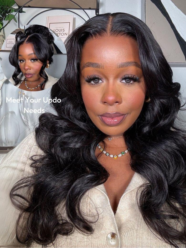 [Pay 22" Get 24"] 13x4 HD Lace ByeBye Cap™ Invisible Lace Wig Frontal Body Wave Black Wig