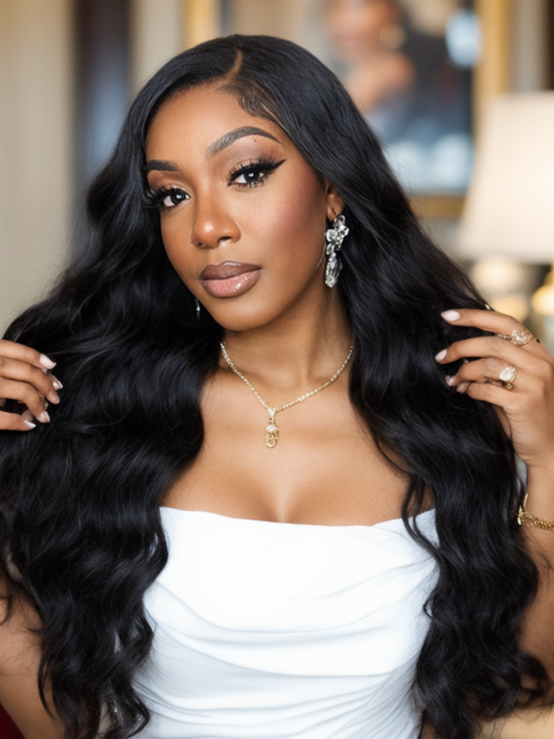 13x4 Lace Frontal Wig Body Wave 100% Human Virgin Hair Pre Plucked Natural Hair Line