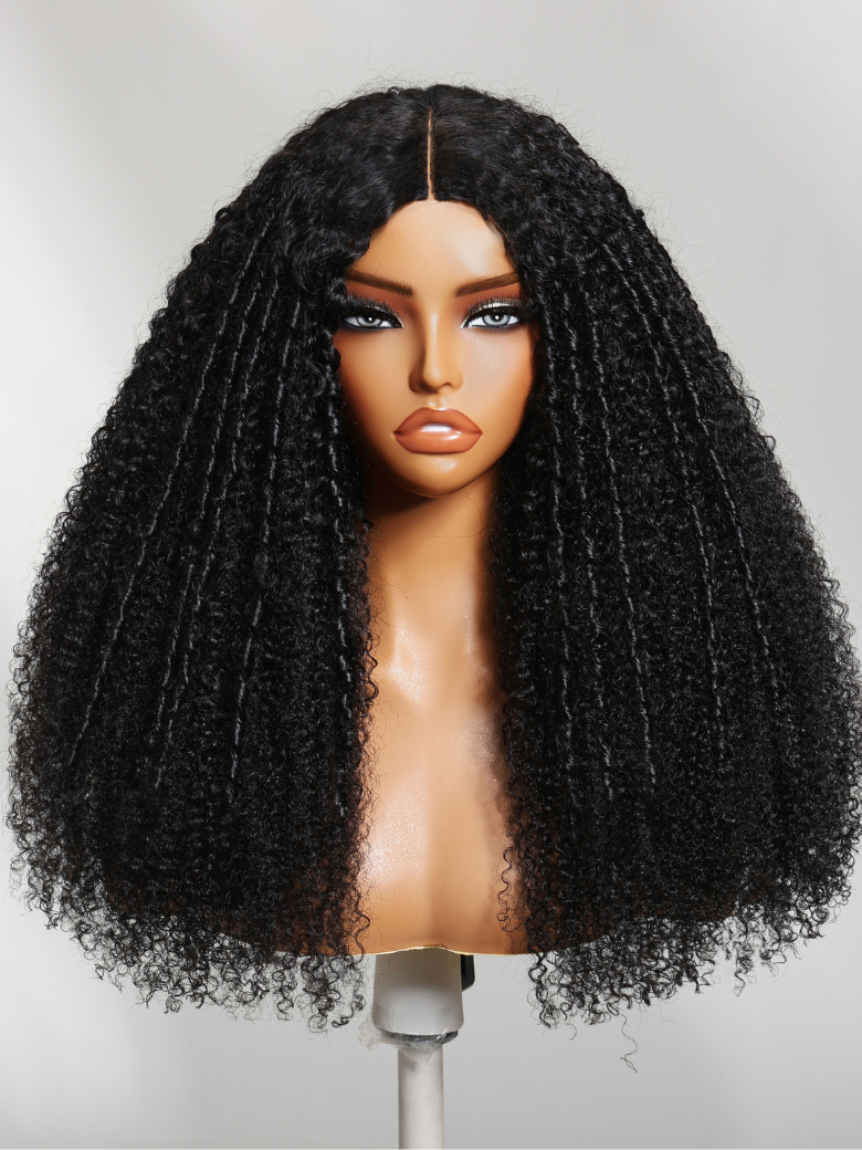 UNice InvisiBlend™ V Part Handcrafted Lace Real No Leave Out Natural Black Tight Spiral Coils kinky curly Wig Beginner Friendly Wig