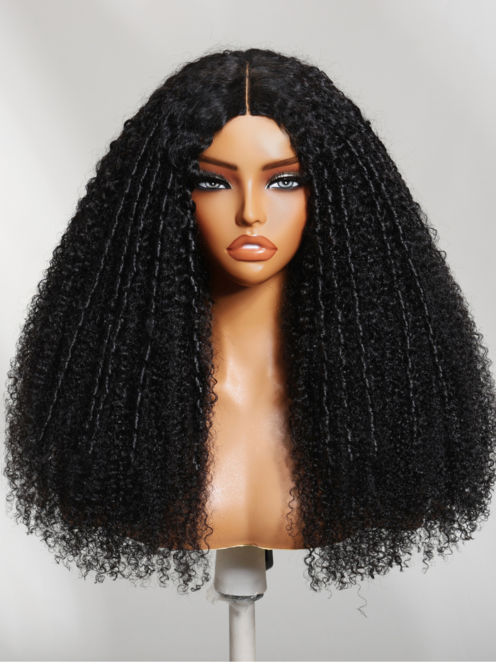 UNice InvisiBlend™ V Part Handcrafted Lace Real No Leave Out Natural Black Tight Spiral Coils kinky curly Wig Beginner Friendly Wig
