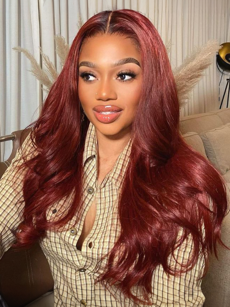 [24inch=$79 Limited] 13x5x0.5 T Part Lace Reddish Brown Body Wave 150% Density