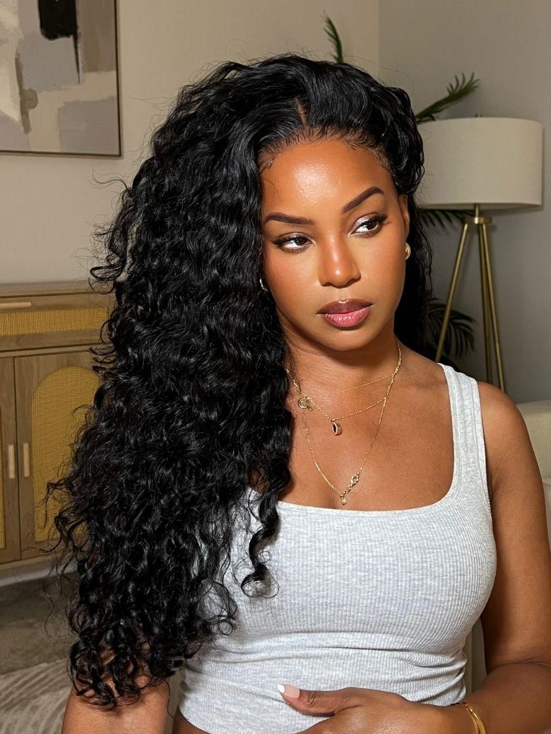 [With Baby Hair] 7x5 Bye-Bye Knots™ Glueless Lace Water Wave Grip Wig With Secure Silicone Strips and Drawstring