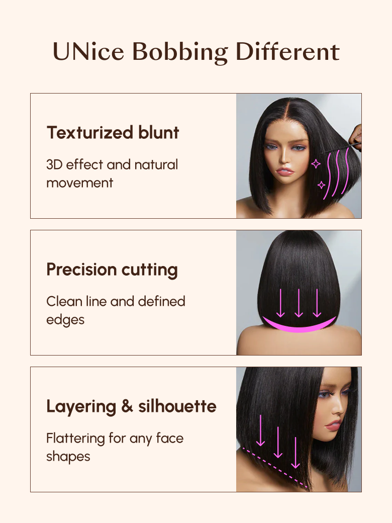 Bye-Bye Knots Wig 7x5 Put On& Go Glueless Lace Bleached Knots Bob Wig 150% Density