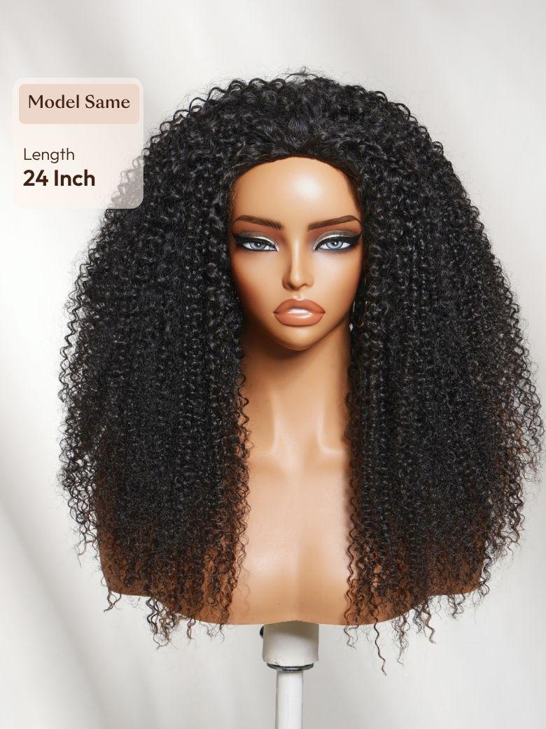 UNice Versatile 2-in-1 Black to Brown Ombre Turn-Around Kinky Curly Half Wig Glueless for Beginners