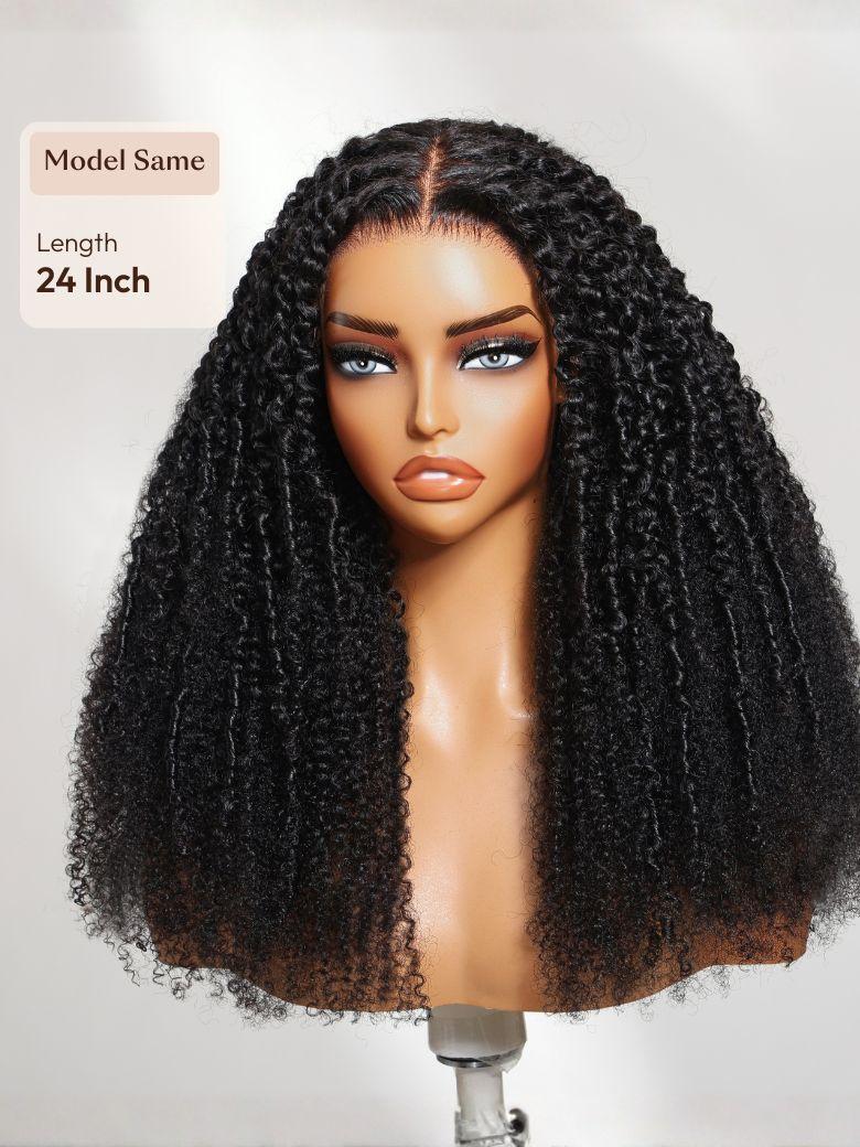 UNice Bye-Bye Knots™ 7x5 Lace Black Defined Coils 3C-4A Blend Curly Wig with Invisi Drawstring