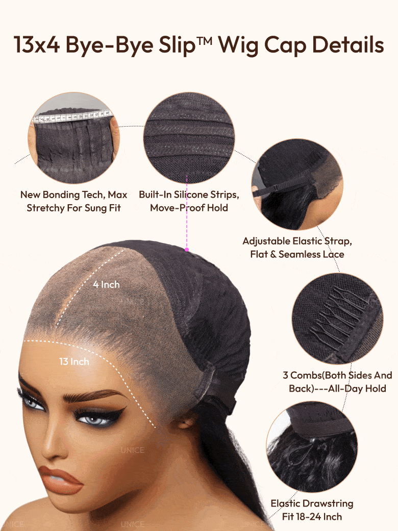 UNice 13x4 Pre-Everything™ Wig With Loose Wave Face-Framing Layers And Side-Swept Bangs With Invisible drawstring