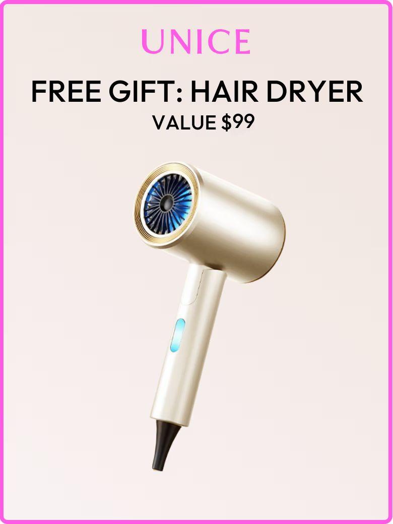 [Free Gift] UNice Ionic Hair Dryer Fast Drying for All Hair Types