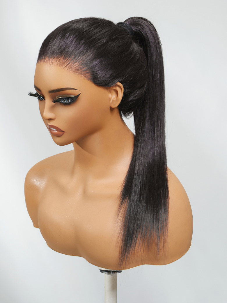 UNice 13x4 Pre-Everything™ Lace Frontal Black Feather Layer Cut Straight Glueless With Invisi Drawstring