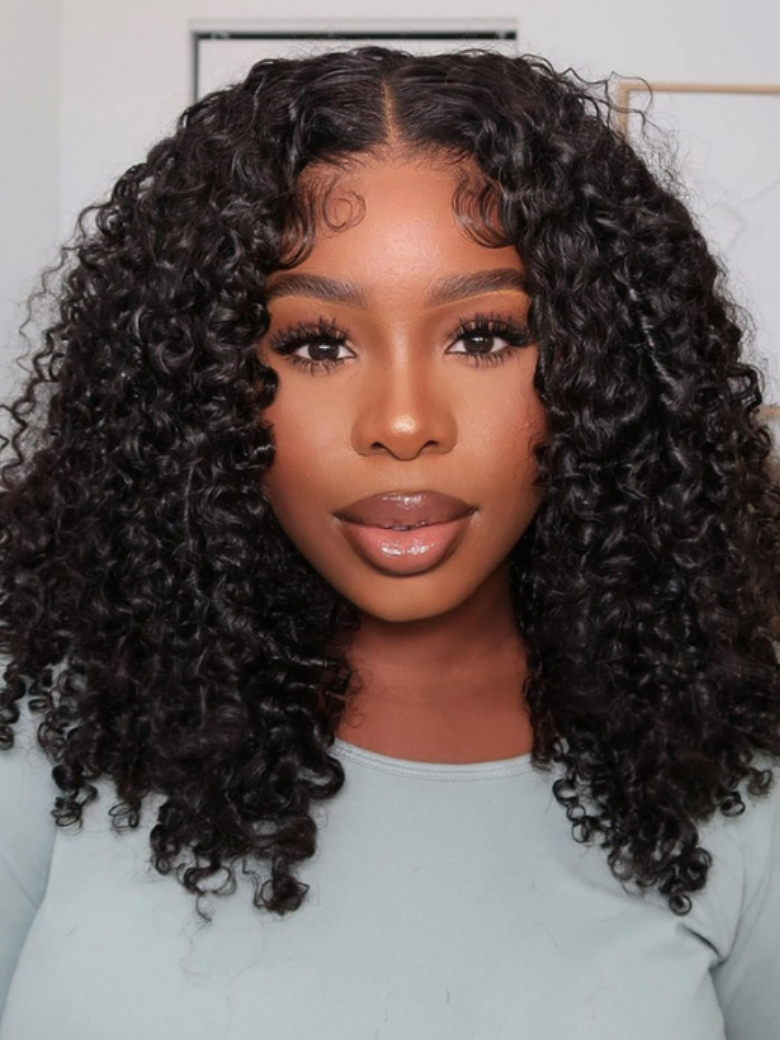 [Limited Time] UNice Maxreal Half Wig 2x4 Lace Part Black Kinky Curly Wig