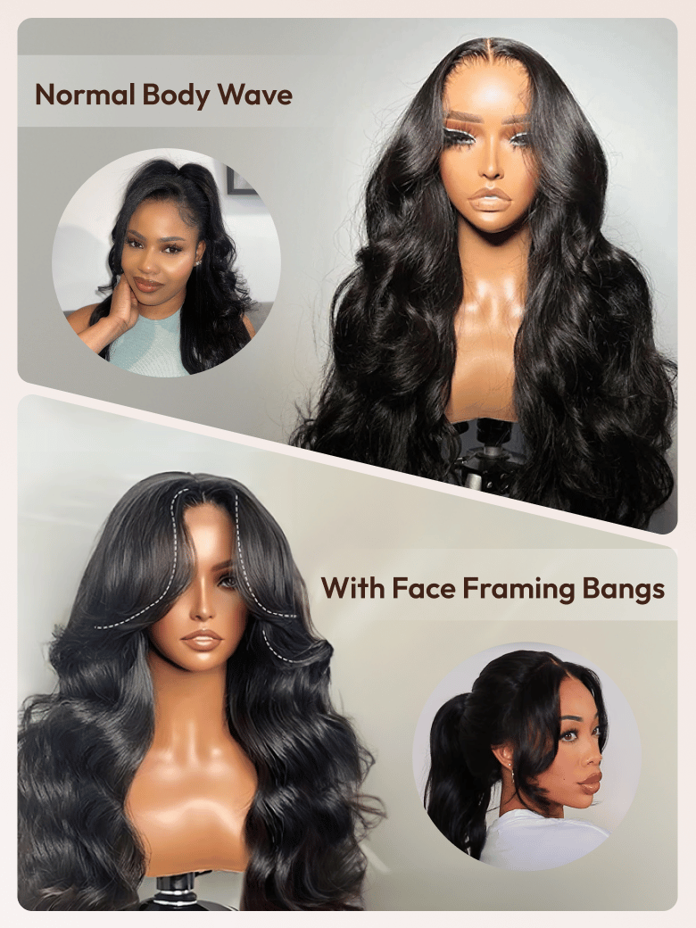 UNice HD Real Scalp™ Wig 13x4 Invisible Lace Frontal Body Wave Black Wig