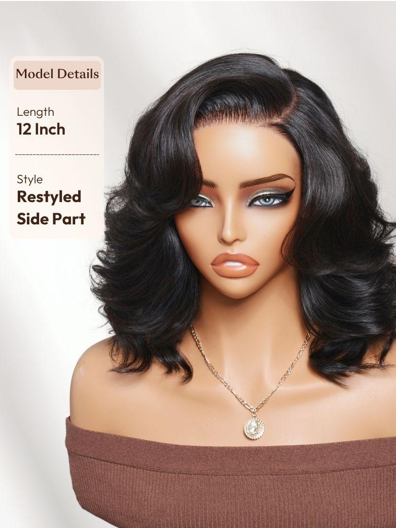UNice 7x5 Bye Bye Slip™ Lace Caramel Brown Ombre with Dark Roots Water Wave Glueless Wig