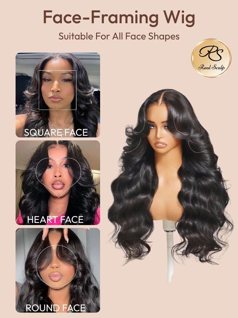 UNice HD Real Scalp™ Wig 13x4 Invisible Lace Frontal Loose Wave with Face Framing Curtain Bangs