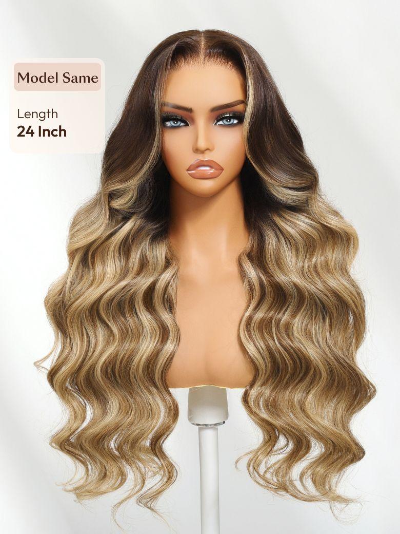 UNice 13x4 Pre-Everything™ Lace Frontal Burnt Orange Ombre Body Wave Drawstring Glueless Wig