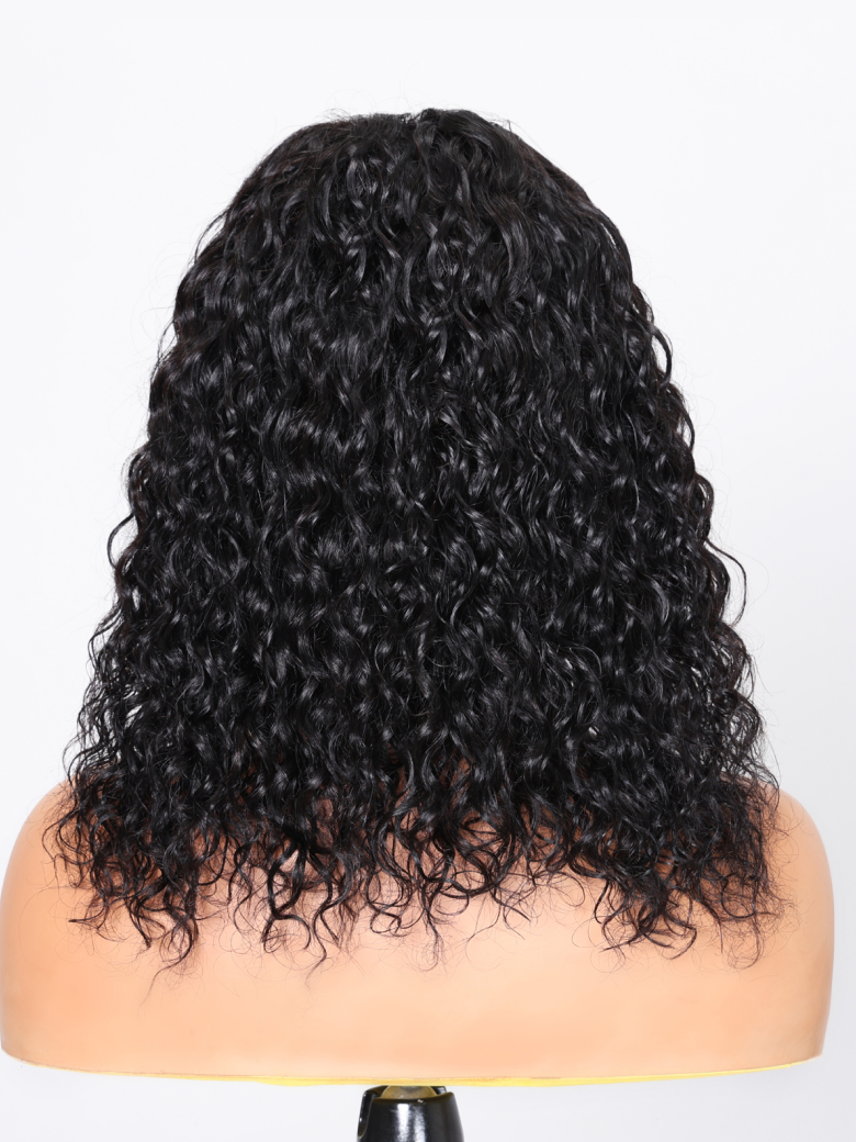 UNice Bye Bye Knots 7x5 Pre Cut Lace Bouncy Water Wave Glueless Bob Wig 150% Density
