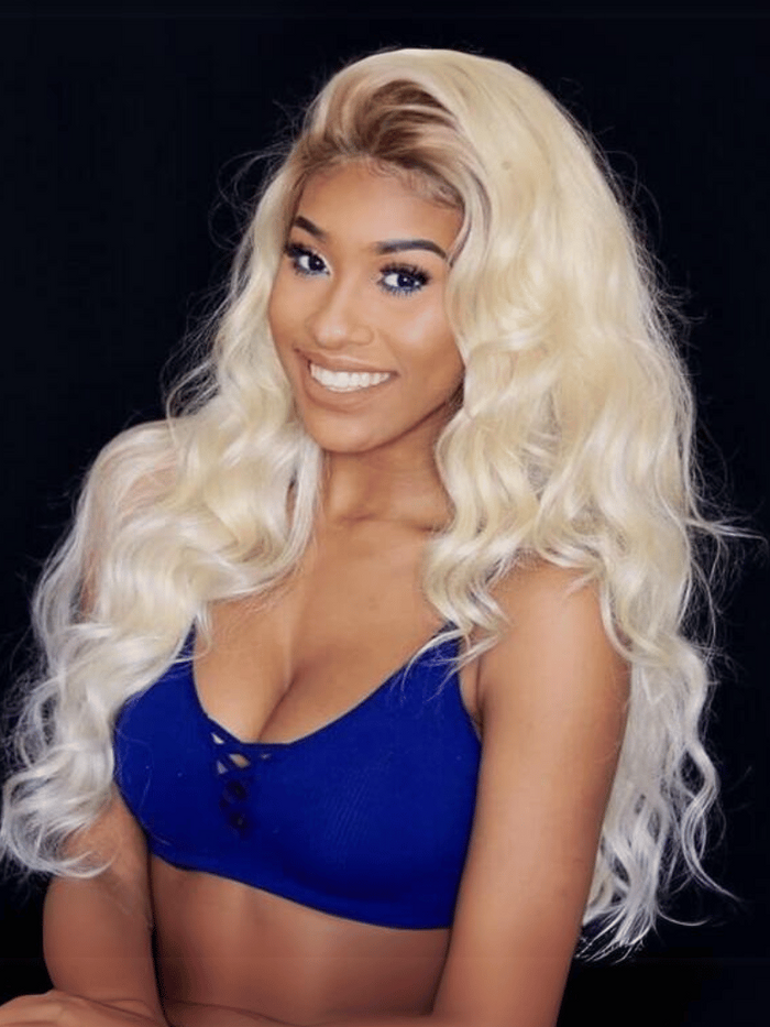 [Full Lace 180% Density] UNice Pre-Plucked Blonde Wig with Dark Roots