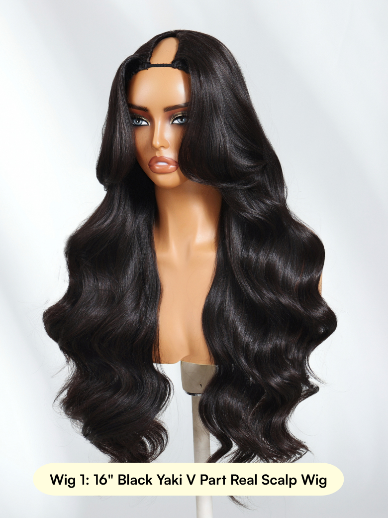 Down To $49: Black Yaki |  Kinky Curly | 4x4 2 Styles In 1 Put On And Go Wig