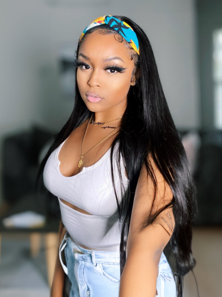 Unice Straight Human Hair Wig Glueless Wig Virgin Hair Beginner Friendly Machine Made Headband Wig 150% Density