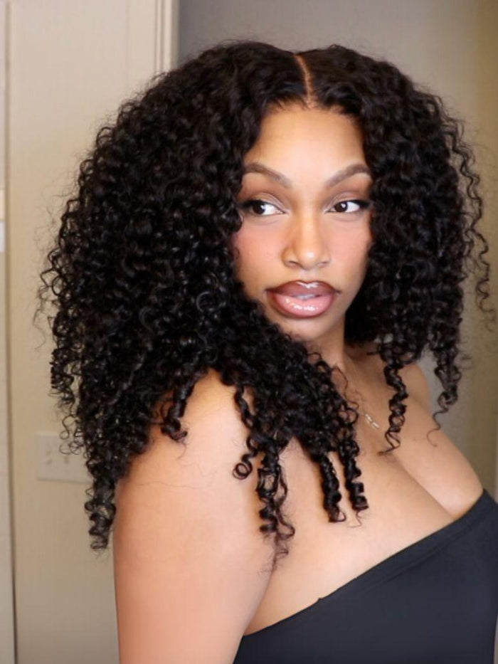 UNice Bye-Bye Knots 7x5 Lace & 13x4 Pre-Everything Curly Texture Premium Hair Drawstring Wig With Finger Coil Ends