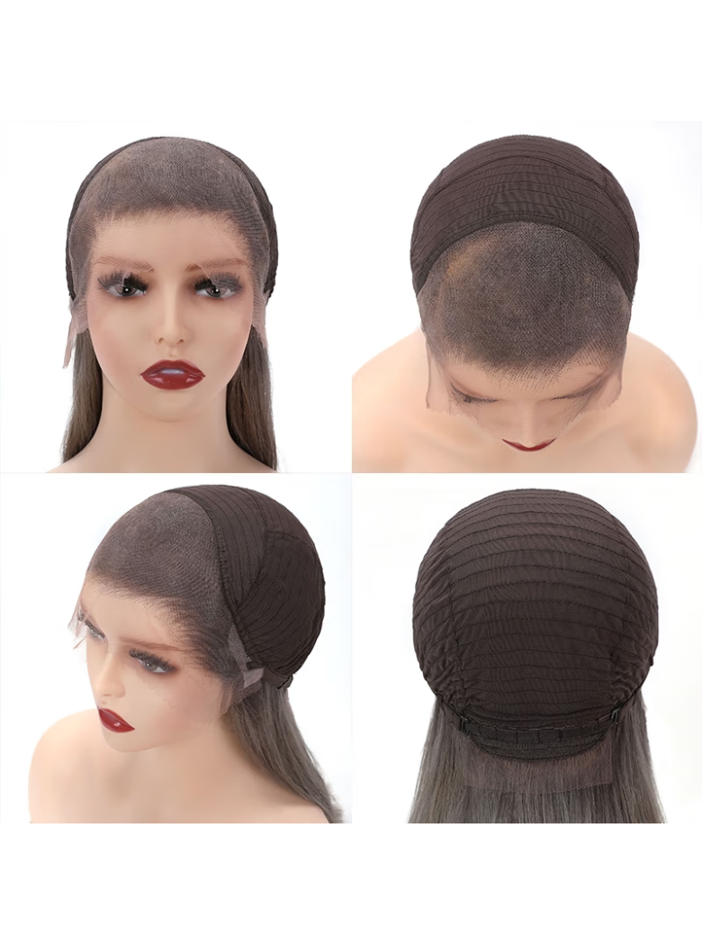 UNice Silver Grey 13x4 Lace Front Straight Free Part with Side Wavy Bob Wig