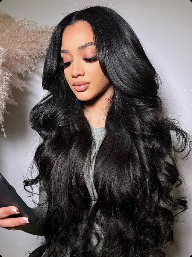 Pull & Go™ U Part / EasiContour V Part Hair Wig‎ Natural Color Body Wave Wigs For Women
