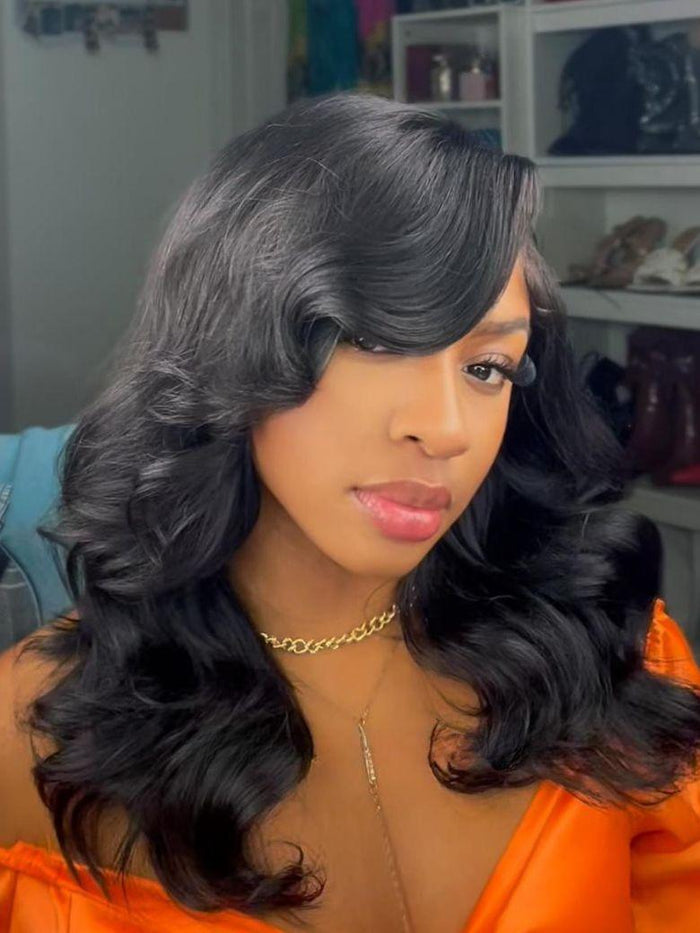 [Ship within 24H]UNice Bye-Bye Slip™ Wig Feathered Layer Left Side Part 200% Density Wig with Secure Silicone Strips and Drawstring