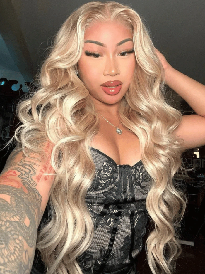 [22"=$119]13x4 Pre-Everything™ Lace Front Body Wave Glossy Blonde Wig US Only
