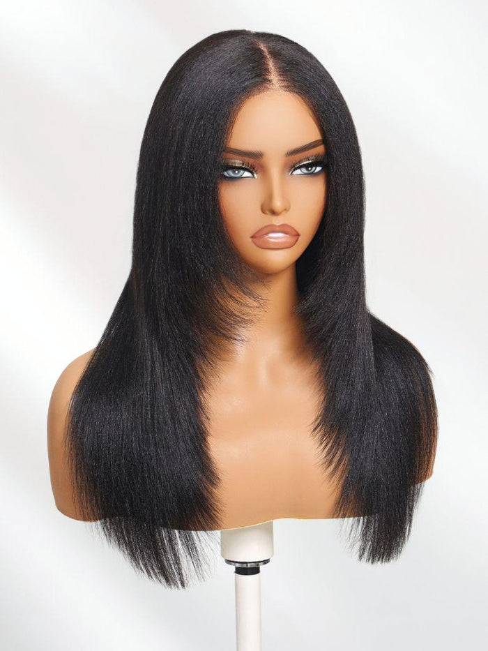 UNice 13x4 Pre-Everything™ Lace Frontal Black Yaki Straight Layered Wig with Invisi Drawstring