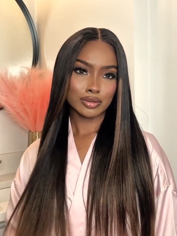 7x5 Bye Bye Knots Wig Glueless Wig Black to Chestnut Brown Ombre Loose Wave Wig With Bleached Knots 150% Density