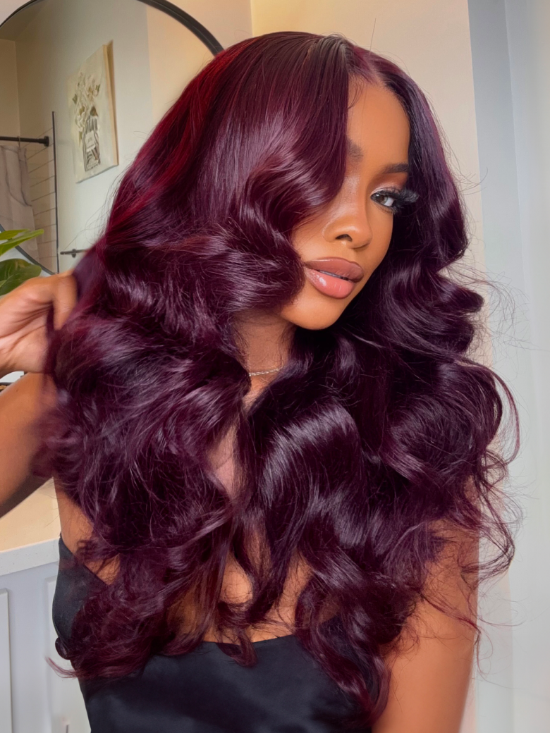 UNice 7x5 Bye-Bye Knots™ & 13x4 Pre-Everything™ Lace Frontal Black Cherry Layered Straight Wig